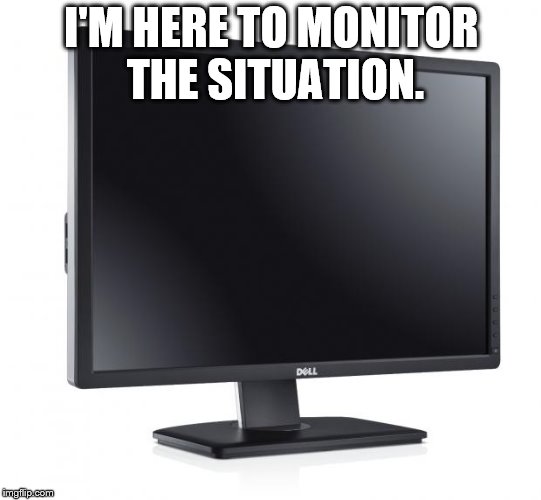 monitor | I'M HERE TO MONITOR THE SITUATION. | image tagged in monitor | made w/ Imgflip meme maker