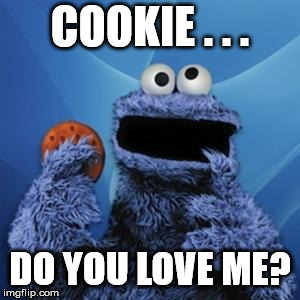 cookie monster | COOKIE . . . DO YOU LOVE ME? | image tagged in cookie monster | made w/ Imgflip meme maker