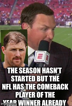 Jason Witten is using Lebron’s barber | THE SEASON HASN’T STARTED BUT THE NFL HAS THE COMEBACK PLAYER OF THE YEAR WINNER ALREADY | image tagged in nfl | made w/ Imgflip meme maker