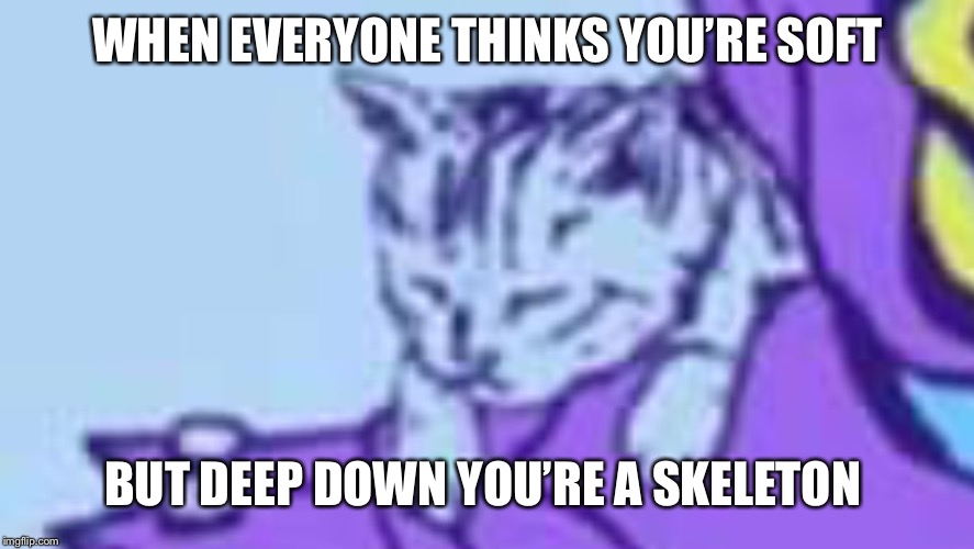WHEN EVERYONE THINKS YOU’RE SOFT; BUT DEEP DOWN YOU’RE A SKELETON | image tagged in skittytor | made w/ Imgflip meme maker