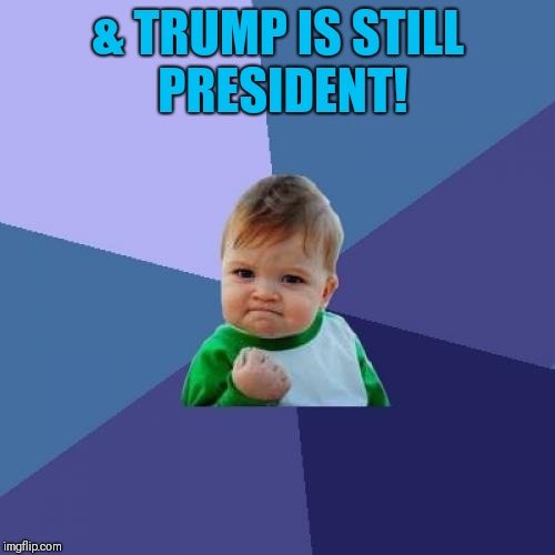 Success Kid Meme | & TRUMP IS STILL PRESIDENT! | image tagged in memes,success kid | made w/ Imgflip meme maker