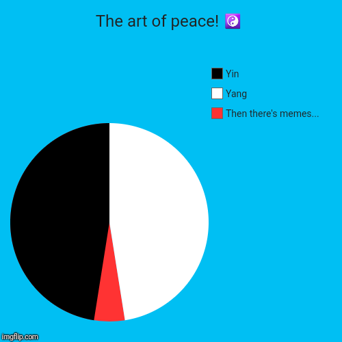 The art of peace! ☯️ | Then there's memes..., Yang, Yin | image tagged in funny,pie charts | made w/ Imgflip chart maker