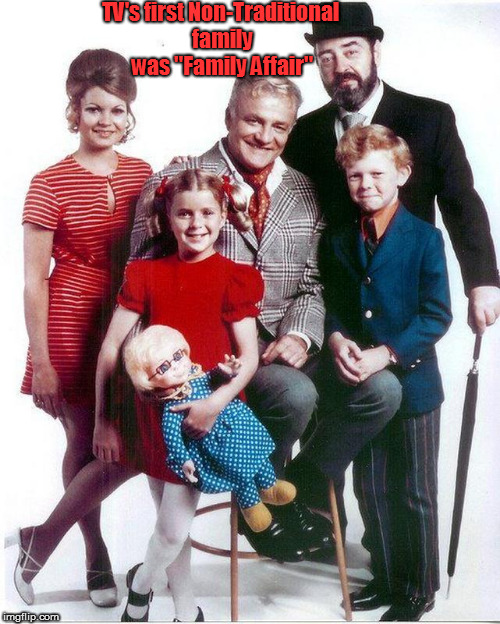 TV's first Non-Traditional family was "Family Affair" | image tagged in family affair tv series | made w/ Imgflip meme maker