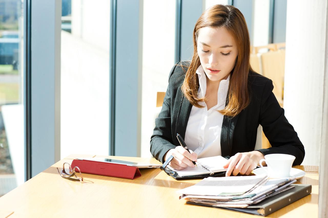 White Woman in office Blank Meme Template