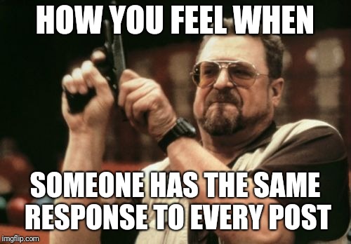 Am I The Only One Around Here Meme | HOW YOU FEEL WHEN; SOMEONE HAS THE SAME RESPONSE TO EVERY POST | image tagged in memes,am i the only one around here | made w/ Imgflip meme maker