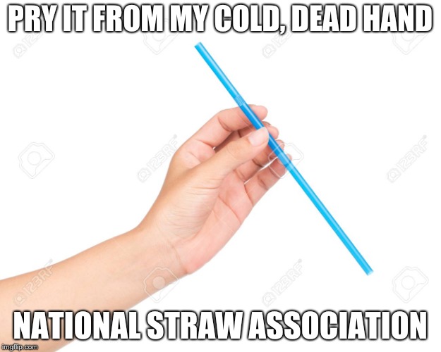 PRY IT FROM MY COLD, DEAD HAND; NATIONAL STRAW ASSOCIATION | image tagged in straw,plastic straws,straws | made w/ Imgflip meme maker
