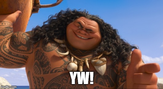 Maui - You're Welcome | YW! | image tagged in maui - you're welcome | made w/ Imgflip meme maker
