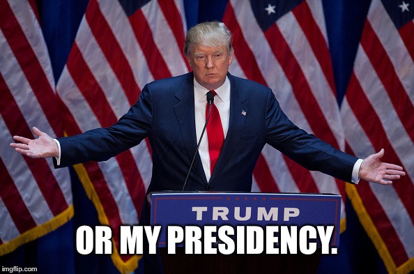 Donald Trump | OR MY PRESIDENCY. | image tagged in donald trump | made w/ Imgflip meme maker