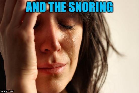 First World Problems Meme | AND THE SNORING | image tagged in memes,first world problems | made w/ Imgflip meme maker