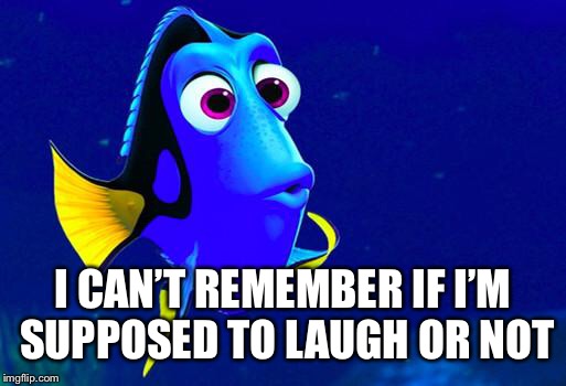 Bad Memory Fish | I CAN’T REMEMBER IF I’M SUPPOSED TO LAUGH OR NOT | image tagged in bad memory fish | made w/ Imgflip meme maker
