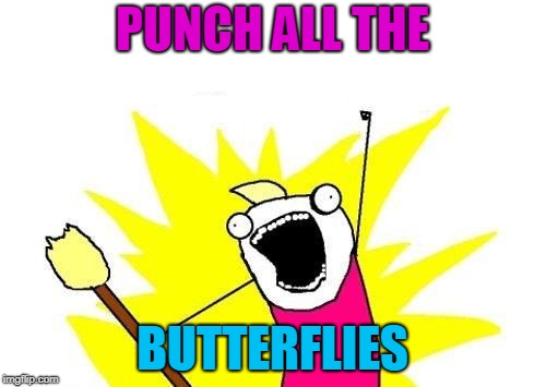 X All The Y Meme | PUNCH ALL THE BUTTERFLIES | image tagged in memes,x all the y | made w/ Imgflip meme maker