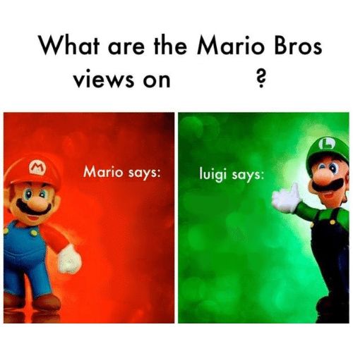 Mario says Luigi says Blank Meme Template