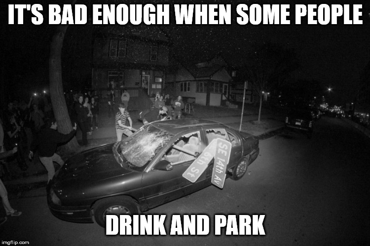White kids with their daddy's money | IT'S BAD ENOUGH WHEN SOME PEOPLE DRINK AND PARK | image tagged in white kids with their daddy's money | made w/ Imgflip meme maker