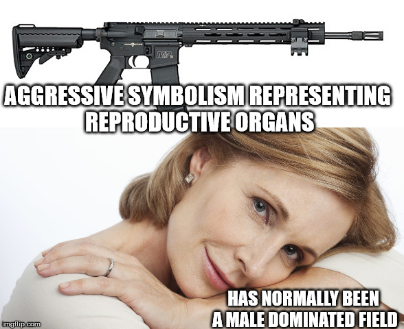 AGGRESSIVE SYMBOLISM REPRESENTING REPRODUCTIVE ORGANS HAS NORMALLY BEEN A MALE DOMINATED FIELD | made w/ Imgflip meme maker
