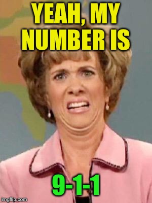 Grossed Out | YEAH, MY NUMBER IS 9-1-1 | image tagged in grossed out | made w/ Imgflip meme maker