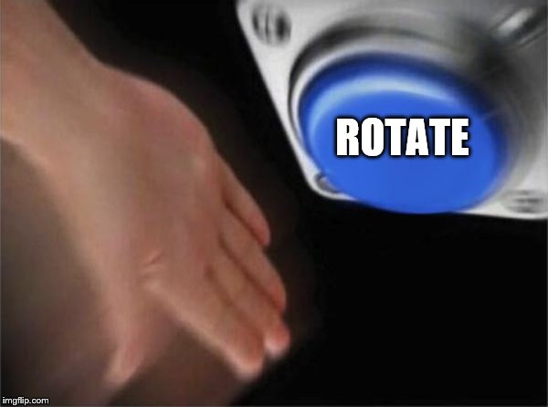 Rotate Nut Button | ROTATE | image tagged in memes,blank nut button,funny,rotate,touch,press button | made w/ Imgflip meme maker