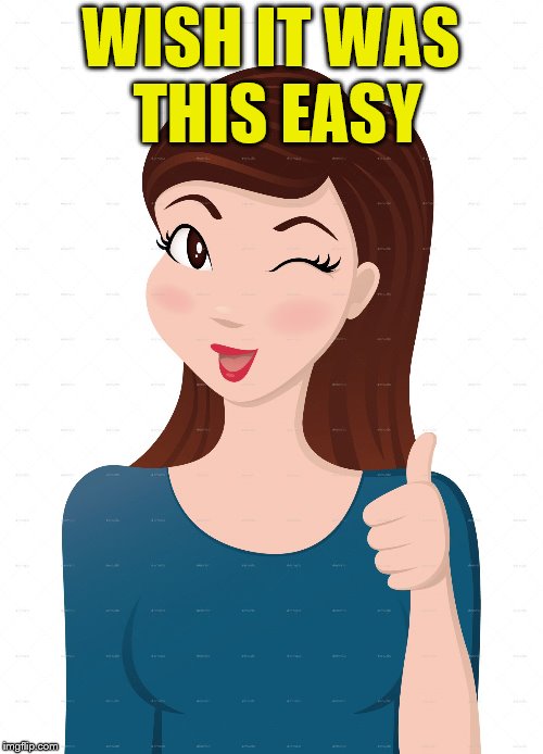 girl approval | WISH IT WAS THIS EASY | image tagged in girl approval | made w/ Imgflip meme maker