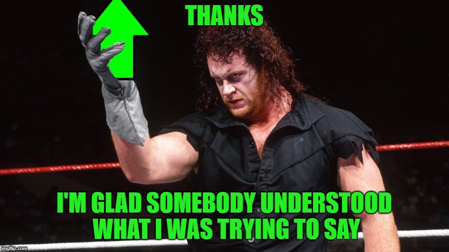 THANKS I'M GLAD SOMEBODY UNDERSTOOD WHAT I WAS TRYING TO SAY | made w/ Imgflip meme maker