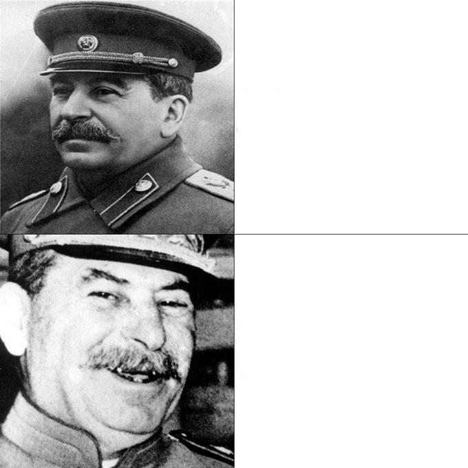 Stalin Approves Blank Meme Template