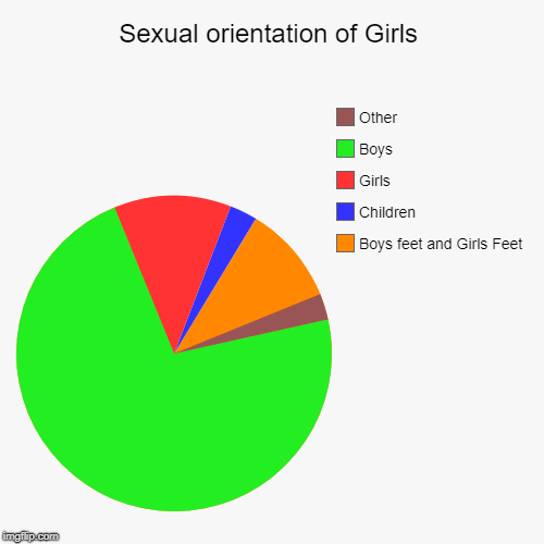 Sexual orientation of Girls | Boys feet and Girls Feet , Children, Girls, Boys, Other | image tagged in funny,pie charts | made w/ Imgflip chart maker