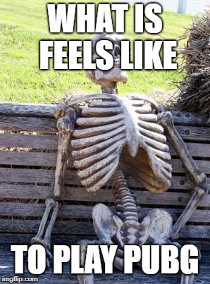 Waiting Skeleton Meme | WHAT IS FEELS LIKE; TO PLAY PUBG | image tagged in memes,waiting skeleton | made w/ Imgflip meme maker