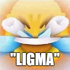 Laughing crying emoji with open eyes  | "LIGMA" | image tagged in laughing crying emoji with open eyes | made w/ Imgflip meme maker