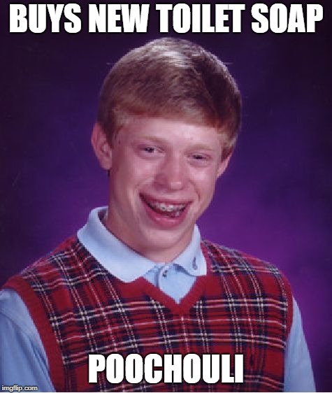 Bad Luck Brian Meme | BUYS NEW TOILET SOAP POOCHOULI | image tagged in memes,bad luck brian | made w/ Imgflip meme maker