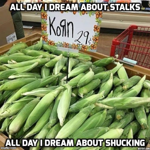 Had to COBble this one together | image tagged in korn,corn,puns,music | made w/ Imgflip meme maker