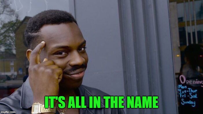 Roll Safe Think About It Meme | IT'S ALL IN THE NAME | image tagged in memes,roll safe think about it | made w/ Imgflip meme maker