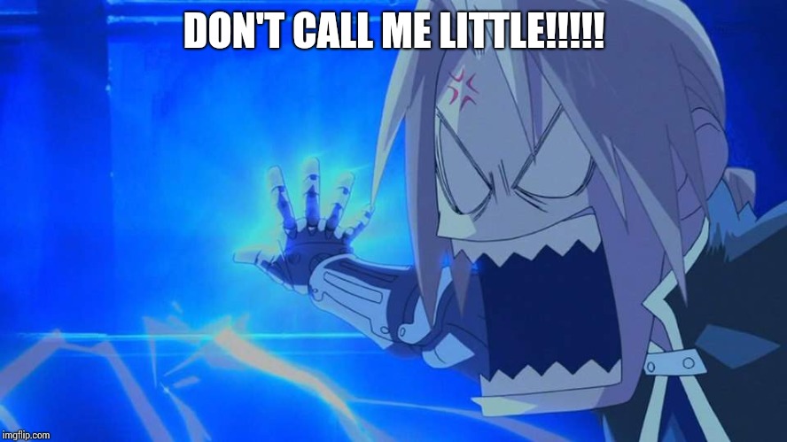 Don't call me little | DON'T CALL ME LITTLE!!!!! | image tagged in anime,fullmetal alchemist | made w/ Imgflip meme maker