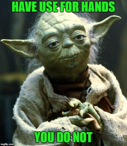 Star Wars Yoda Meme | HAVE USE FOR HANDS YOU DO NOT | image tagged in memes,star wars yoda | made w/ Imgflip meme maker