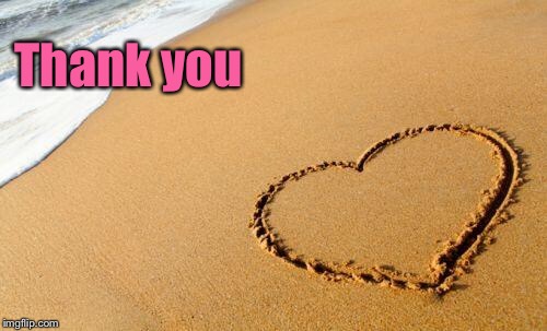 Beach Heart  | Thank you | image tagged in beach heart | made w/ Imgflip meme maker