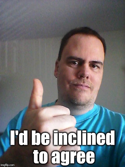 Thumbs up | I'd be inclined to agree | image tagged in thumbs up | made w/ Imgflip meme maker