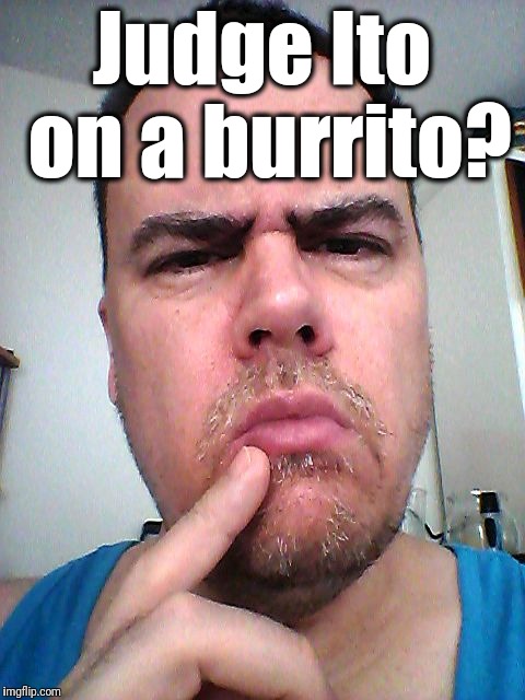 puzzled | Judge Ito on a burrito? | image tagged in puzzled | made w/ Imgflip meme maker