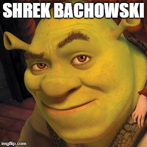 Shrek Sexy Face | SHREK BACHOWSKI | image tagged in shrek sexy face | made w/ Imgflip meme maker