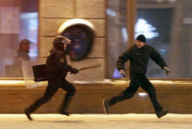 High Quality Police Chasing Guy Blank Meme Template