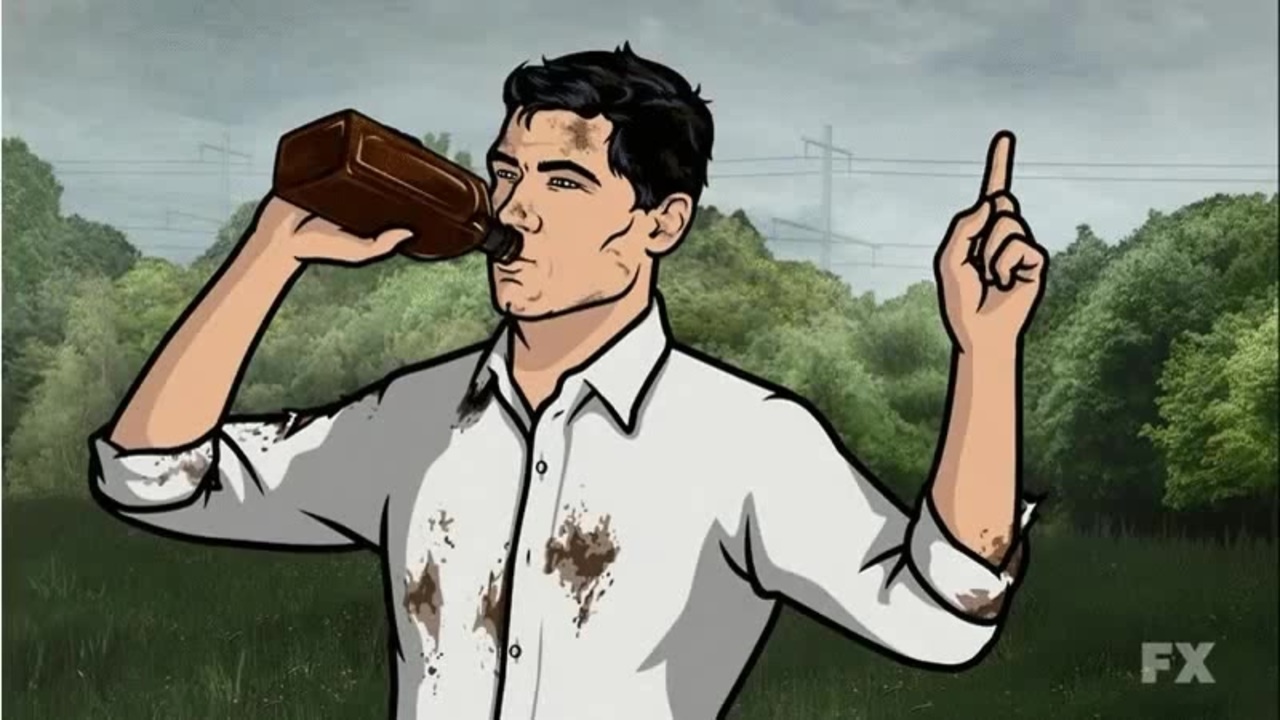 Archer drinking Blank Meme Template