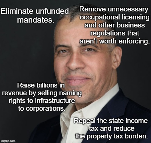 Larry Sharpe Economic Policy | Remove unnecessary occupational licensing and other business regulations that aren't worth enforcing. Eliminate unfunded mandates. Raise billions in revenue by selling naming rights to infrastructure to corporations. Repeal the state income tax and reduce the property tax burden. | image tagged in larry sharpe,fiscally conservative,libertarian,new york,governor | made w/ Imgflip meme maker