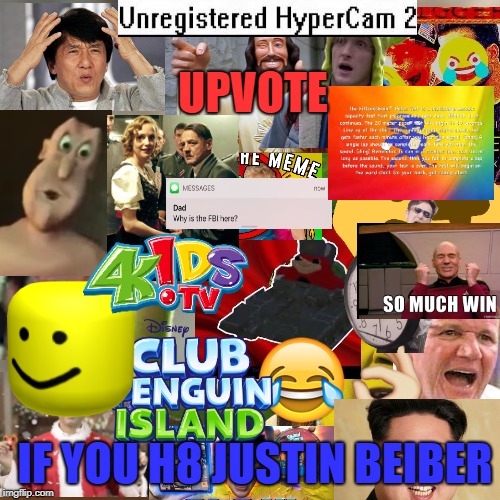 I'm Out of Ideas | UPVOTE; IF YOU H8 JUSTIN BEIBER | image tagged in memes,de wae,shrek,roblox noob,club penguin,jesus | made w/ Imgflip meme maker