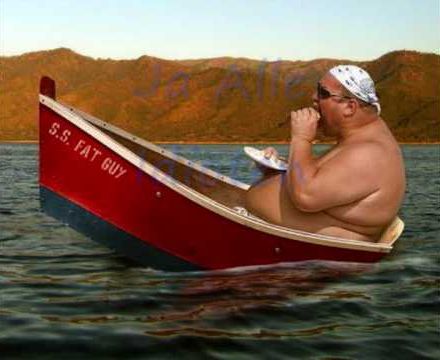 High Quality Fat Guy in boat Blank Meme Template