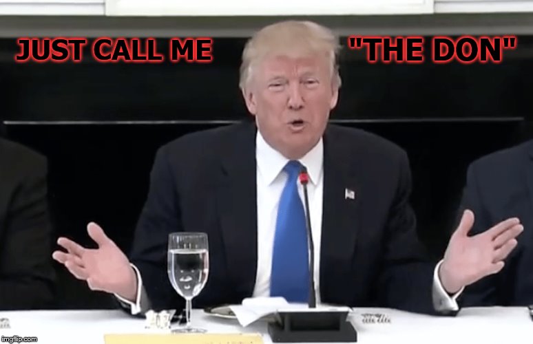 Delusional Mob Wannabe | "THE DON"; JUST CALL ME | image tagged in trump,the mob,mob,mafia don | made w/ Imgflip meme maker