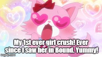 Heart Eyes | My 1st ever girl crush! Ever since I saw her in Bound. Yummy! | image tagged in heart eyes | made w/ Imgflip meme maker