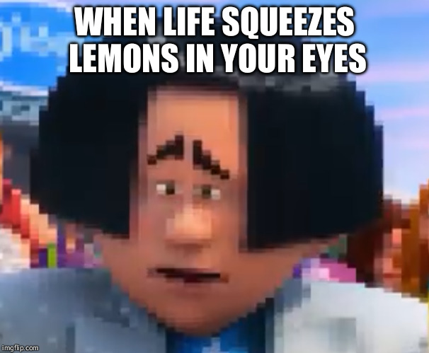 WHEN LIFE SQUEEZES LEMONS IN YOUR EYES | image tagged in meme,funny | made w/ Imgflip meme maker