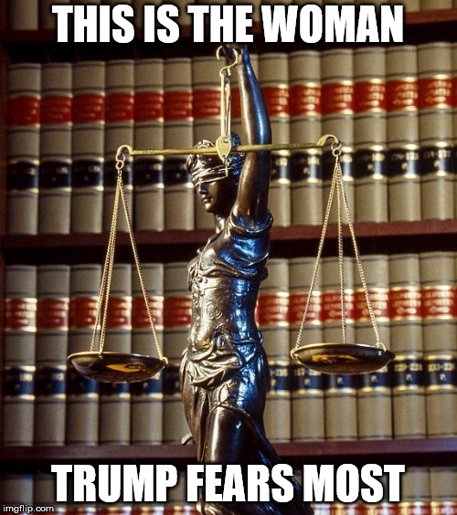 law library books justice tyranny | THIS IS THE WOMAN TRUMP FEARS MOST | image tagged in law library books justice tyranny | made w/ Imgflip meme maker