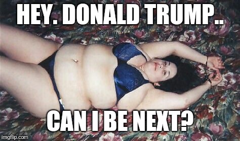 Big girl in blue | HEY. DONALD TRUMP.. CAN I BE NEXT? | image tagged in big girl in blue | made w/ Imgflip meme maker