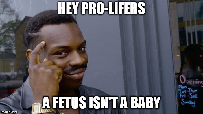 Roll Safe Think About It Meme | HEY PRO-LIFERS; A FETUS ISN'T A BABY | image tagged in memes,roll safe think about it,abortion,fetus,pro choice,pro-choice | made w/ Imgflip meme maker