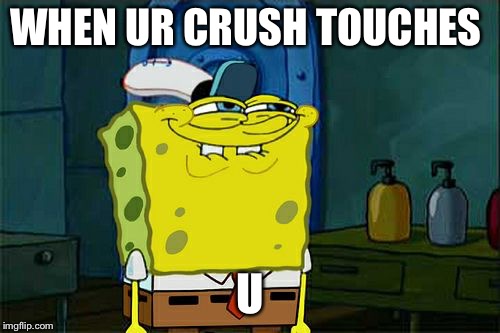 Don't You Squidward | WHEN UR CRUSH TOUCHES; U | image tagged in memes,dont you squidward | made w/ Imgflip meme maker