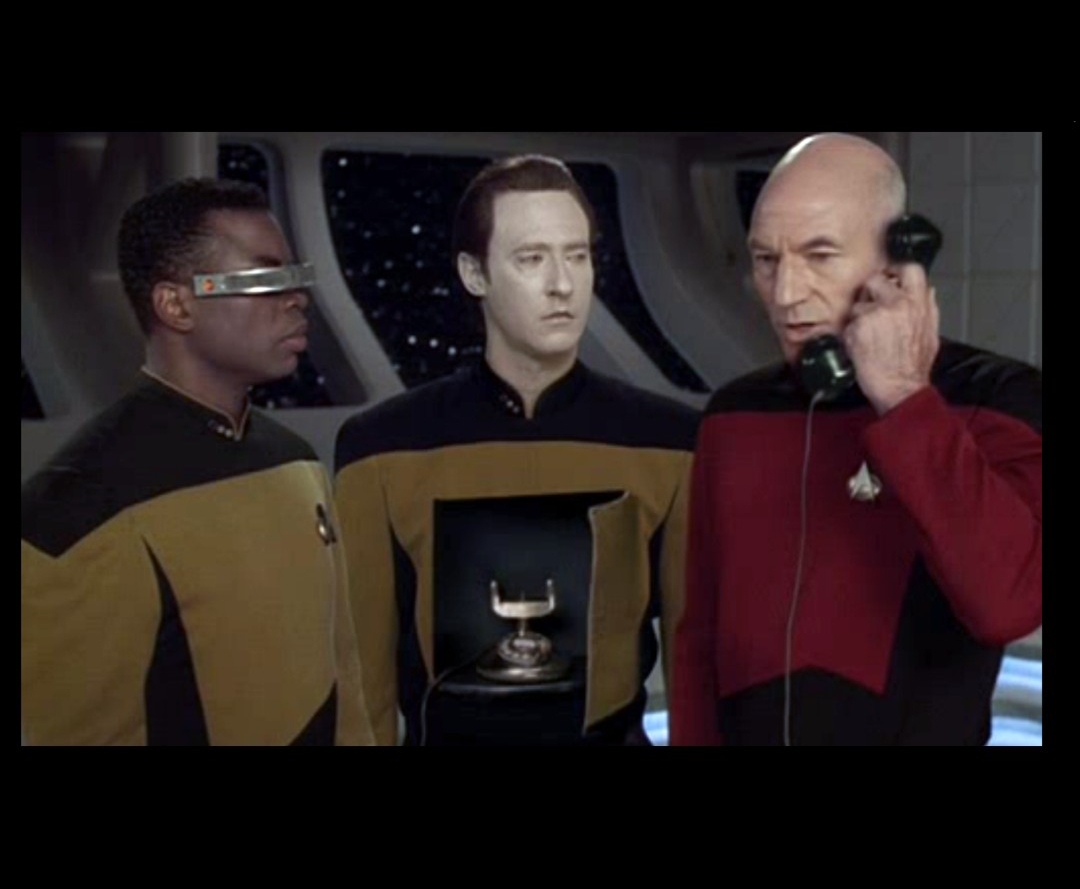 High Quality Picard data phone Blank Meme Template