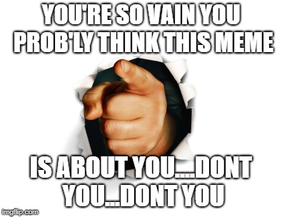 YOU'RE SO VAIN YOU PROB'LY THINK THIS MEME; IS ABOUT YOU....DONT YOU...DONT YOU | image tagged in vain,bragging,self entitled,snowflake,funny | made w/ Imgflip meme maker