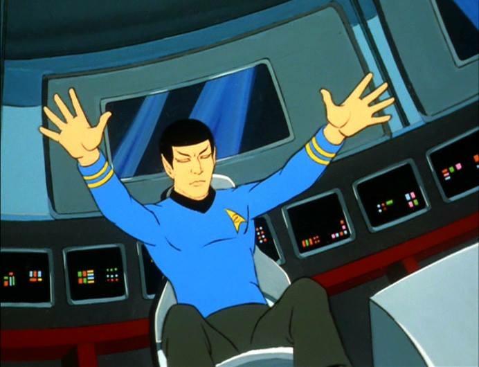 Spock his arms outstretched Blank Meme Template